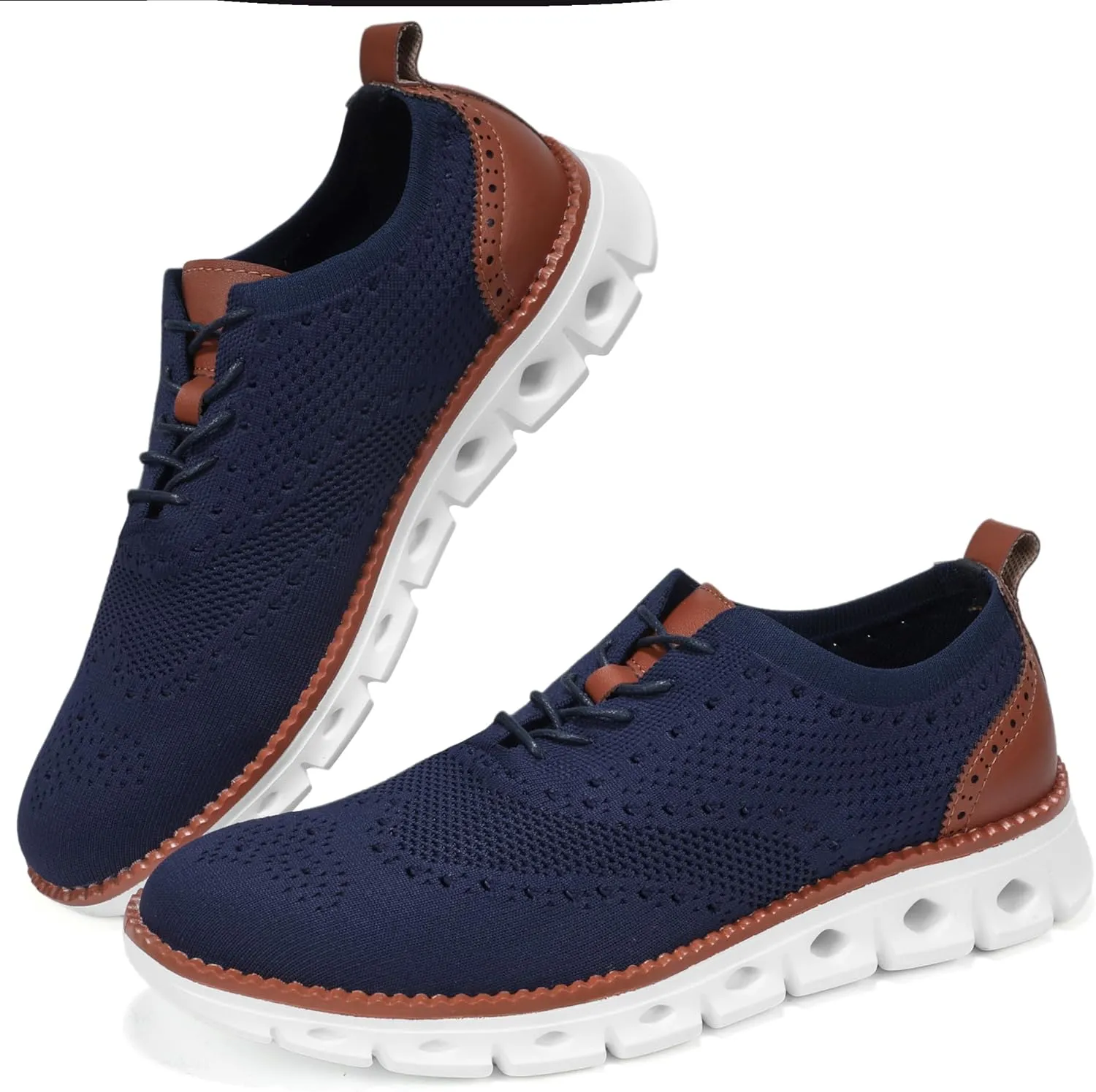 Mens Dress Shoes Casual Oxfords Shoes Knit Lightweight Breathable Business Work Shoes Walking Shoes Fashion Sneakers
