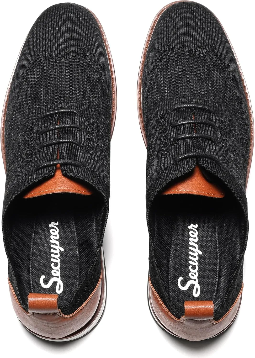 Mens Dress Shoes Casual Oxfords Shoes Knit Lightweight Breathable Business Work Shoes Walking Shoes Fashion Sneakers