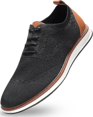 Mens Dress Shoes Casual Oxfords Shoes Knit Lightweight Breathable Business Work Shoes Walking Shoes Fashion Sneakers