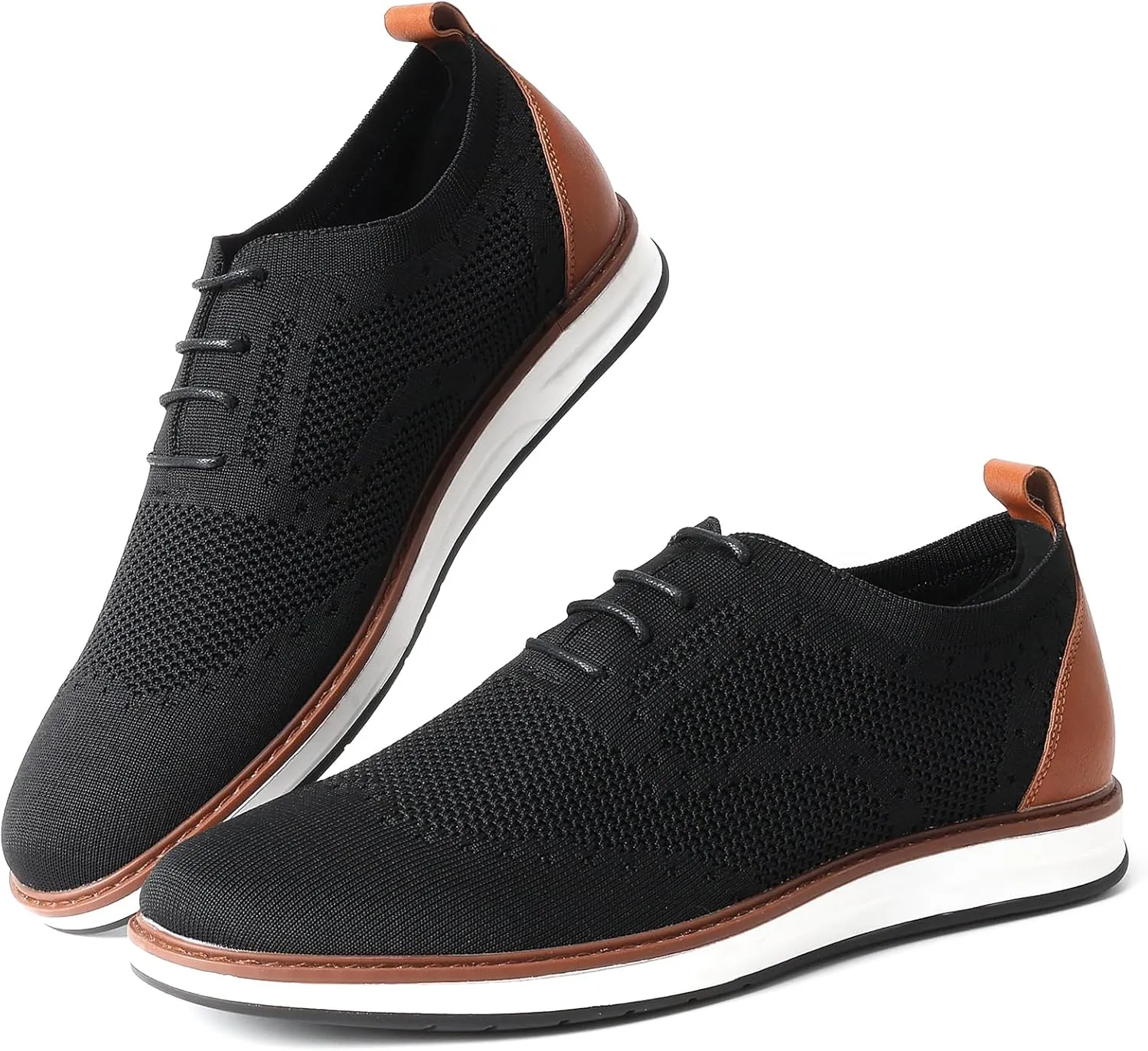 Mens Dress Shoes Casual Oxfords Shoes Knit Lightweight Breathable Business Work Shoes Walking Shoes Fashion Sneakers