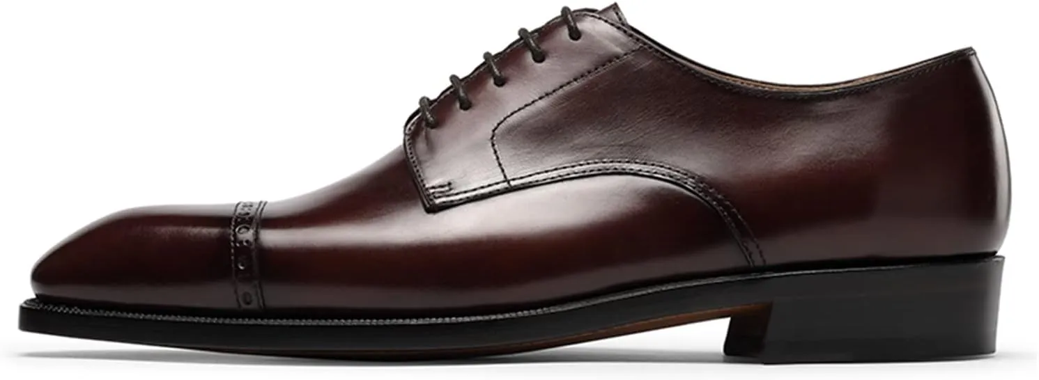 Men’s Dress Shoes Derby Quarter Brogues Carved Calf Leather for Business,Casual