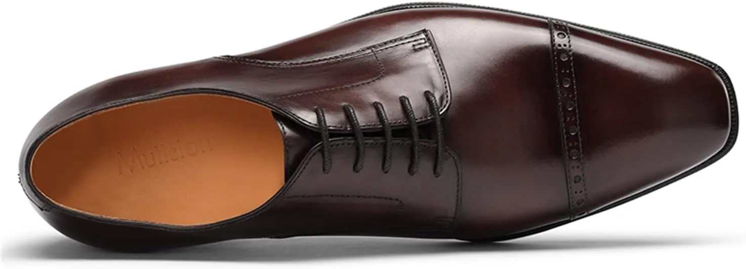Men’s Dress Shoes Derby Quarter Brogues Carved Calf Leather for Business,Casual