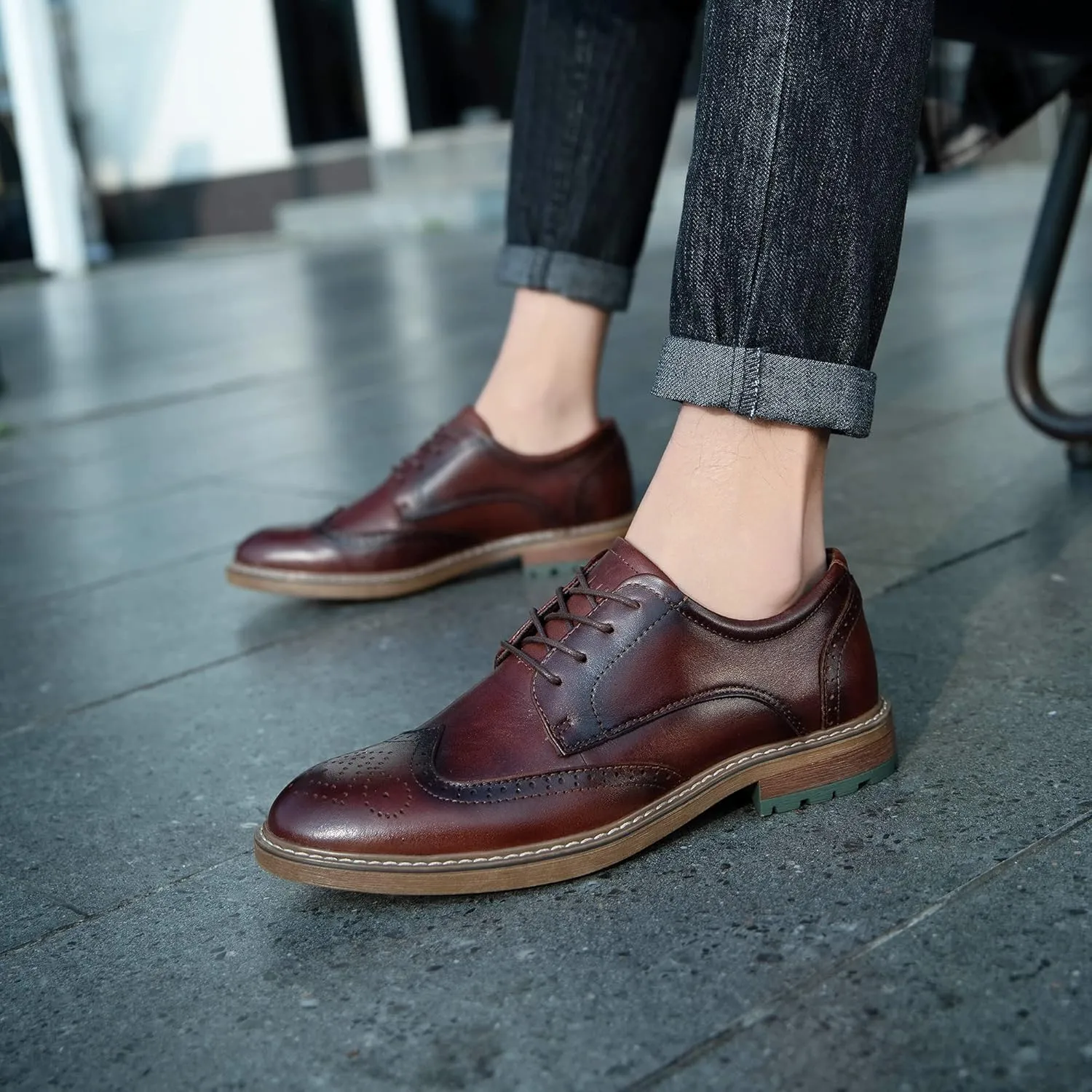 Mens Dress Shoes, Lace Up Plain Toe Leather Oxford