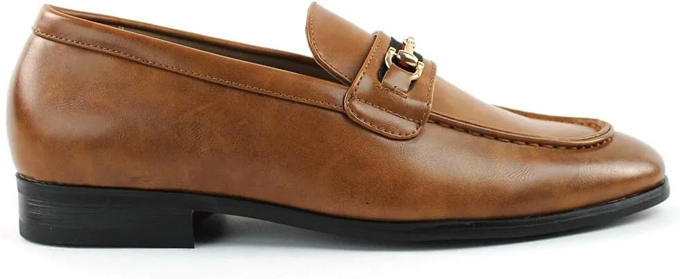 Men's Dress Shoes Loafer with Gold Buckle Slip On Formal Modern Classic