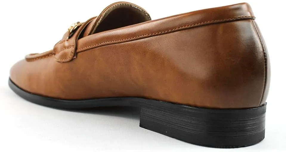 Men's Dress Shoes Loafer with Gold Buckle Slip On Formal Modern Classic