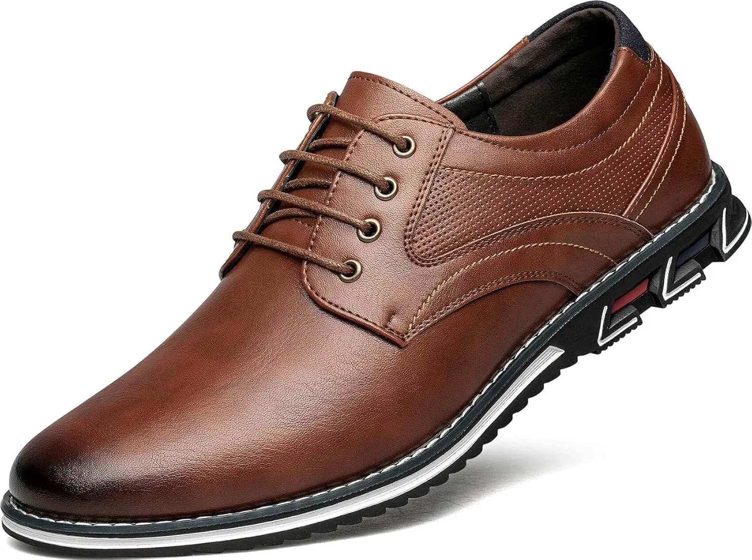Men's Dress Shoes Wide Width, Comfort Dress Sneakers Men Fashion Business Casual Oxford Shoes Soft Derby Shoe for Working Driving Walking Light Brown, 14 Wide