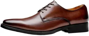 Men's Formal Leather Inner Soft Comfortable Business Soft-Soled Derby Shoes British-Style Pointed Toe Suitable for Banquet Travel