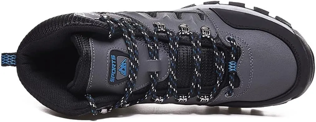 Mens Hiking Boots Non-Slip Outdoor Mid Top Ankle Boot Breathable Hiker Camping Trekking Shoes