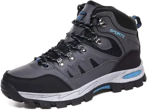 Mens Hiking Boots Non-Slip Outdoor Mid Top Ankle Boot Breathable Hiker Camping Trekking Shoes