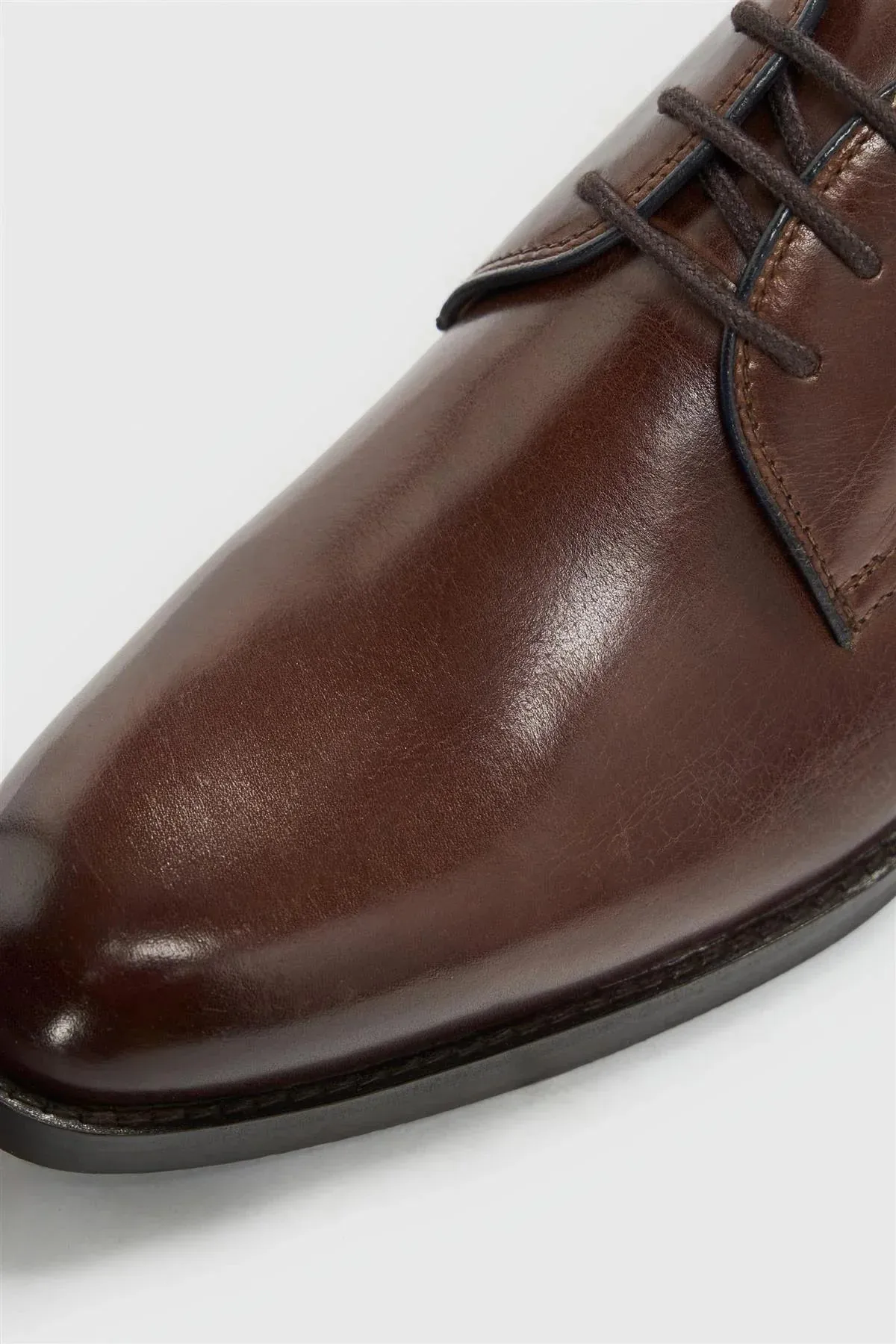 Men’s Leather Lace Up Derby Dress Shoes - Taylor - Brown
