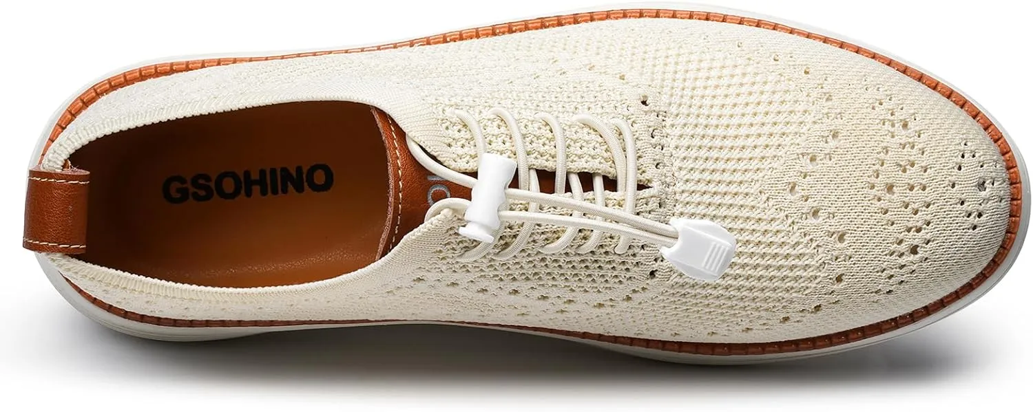 Men's Lightweight Casual Sneakers Dress Oxfords Business Walking Shoes Loafers Comfortable Breathable Mesh Arch Support