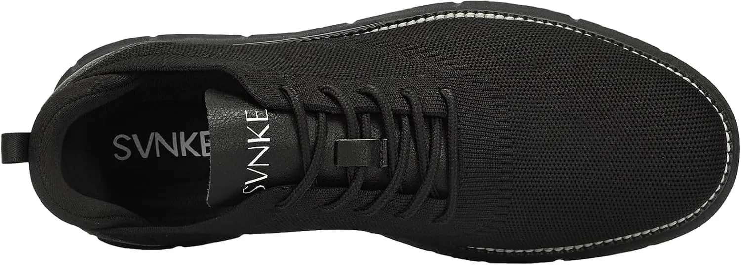 Men's Mesh Dress Shoes Casual Business Lace Up Oxford Sneakers Lightweight Breathable Walking Shoes Comfortable Thick Sole Tennis Footwear