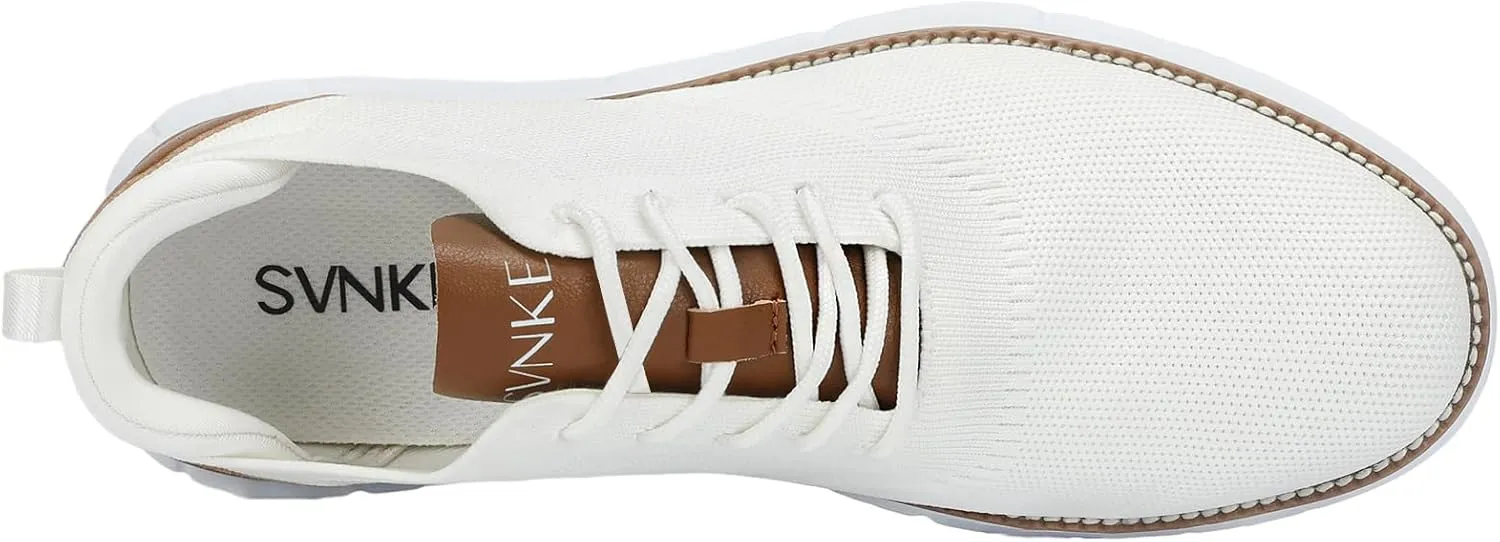 Men's Mesh Dress Shoes Casual Business Lace Up Oxford Sneakers Lightweight Breathable Walking Shoes Comfortable Thick Sole Tennis Footwear