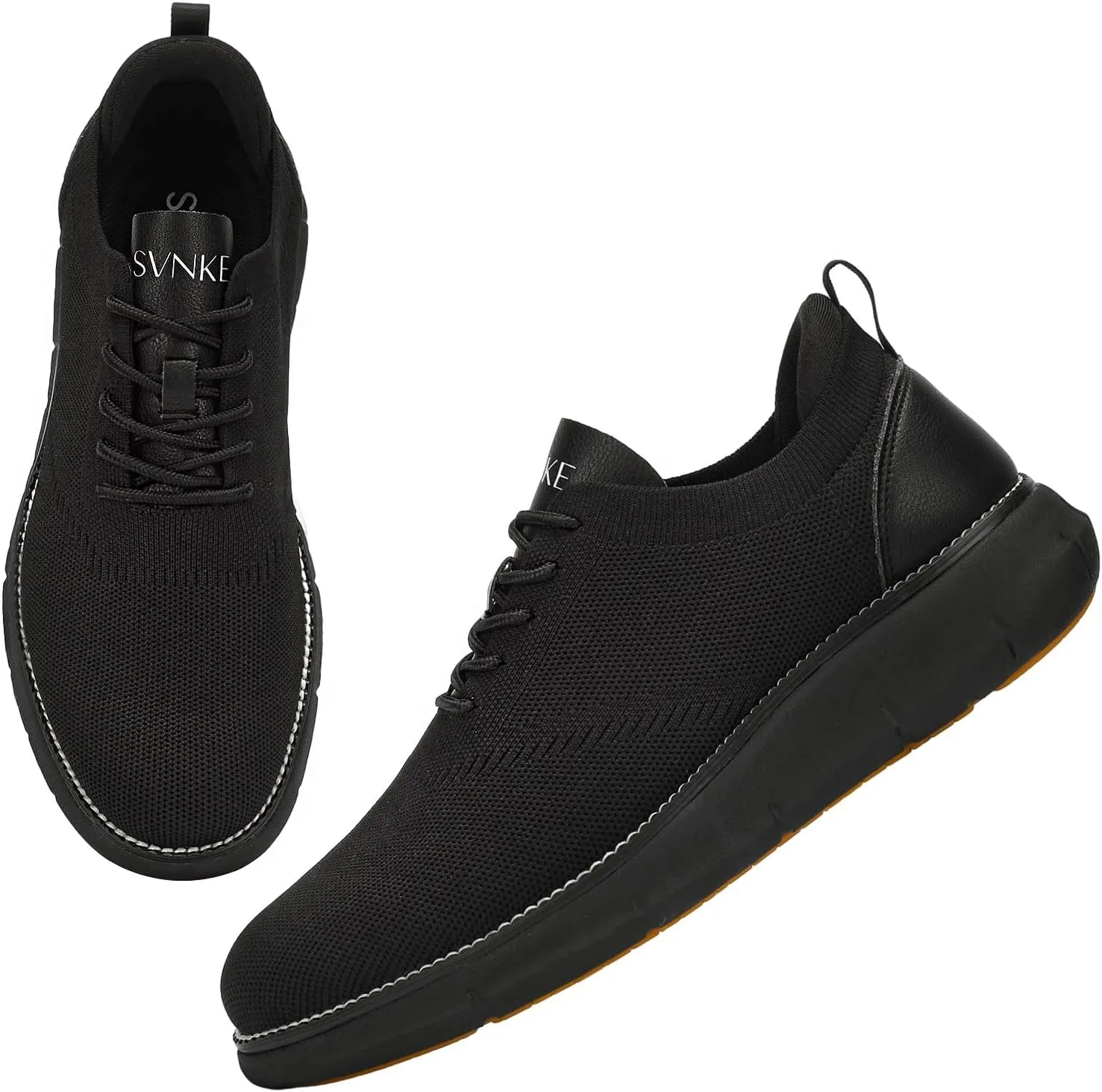 Men's Mesh Dress Shoes Casual Business Lace Up Oxford Sneakers Lightweight Breathable Walking Shoes Comfortable Thick Sole Tennis Footwear