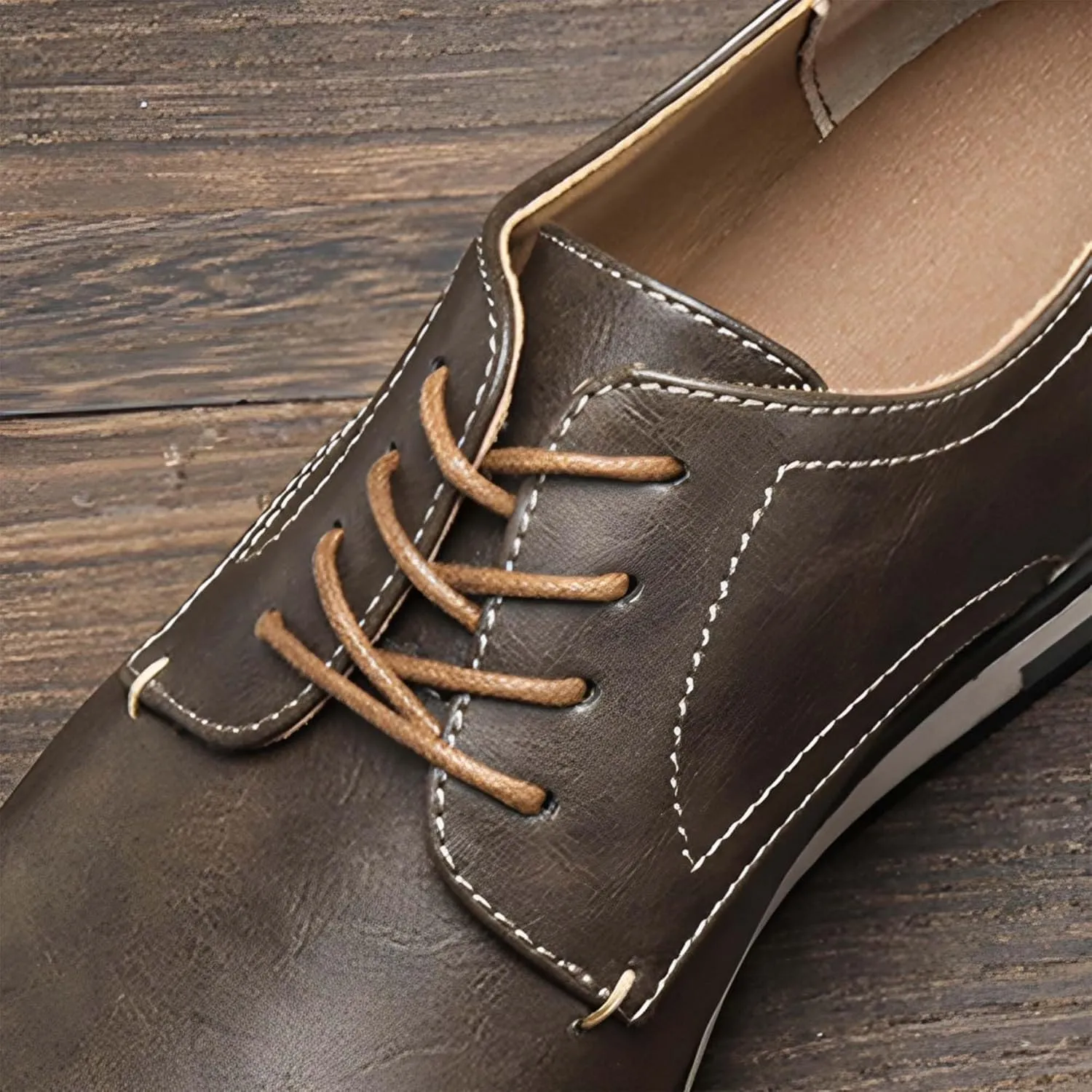 Men's Orthopedic Dress Shoes Business Oxford Derby Shoes Casual Leather Walking Flats