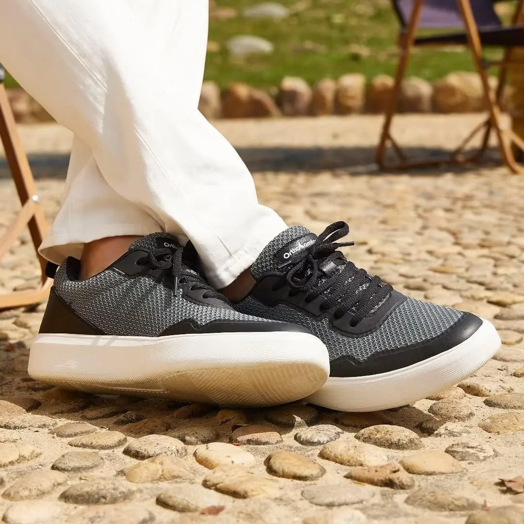 Men's Orthopedic Fashion Sneakers with Arch Support: Comfortable Orthotic Shoes for Plantar Fasciitis, Adjustable Supportive Flat Feet Walking Shoes for Foot and Ankle Pain Relief