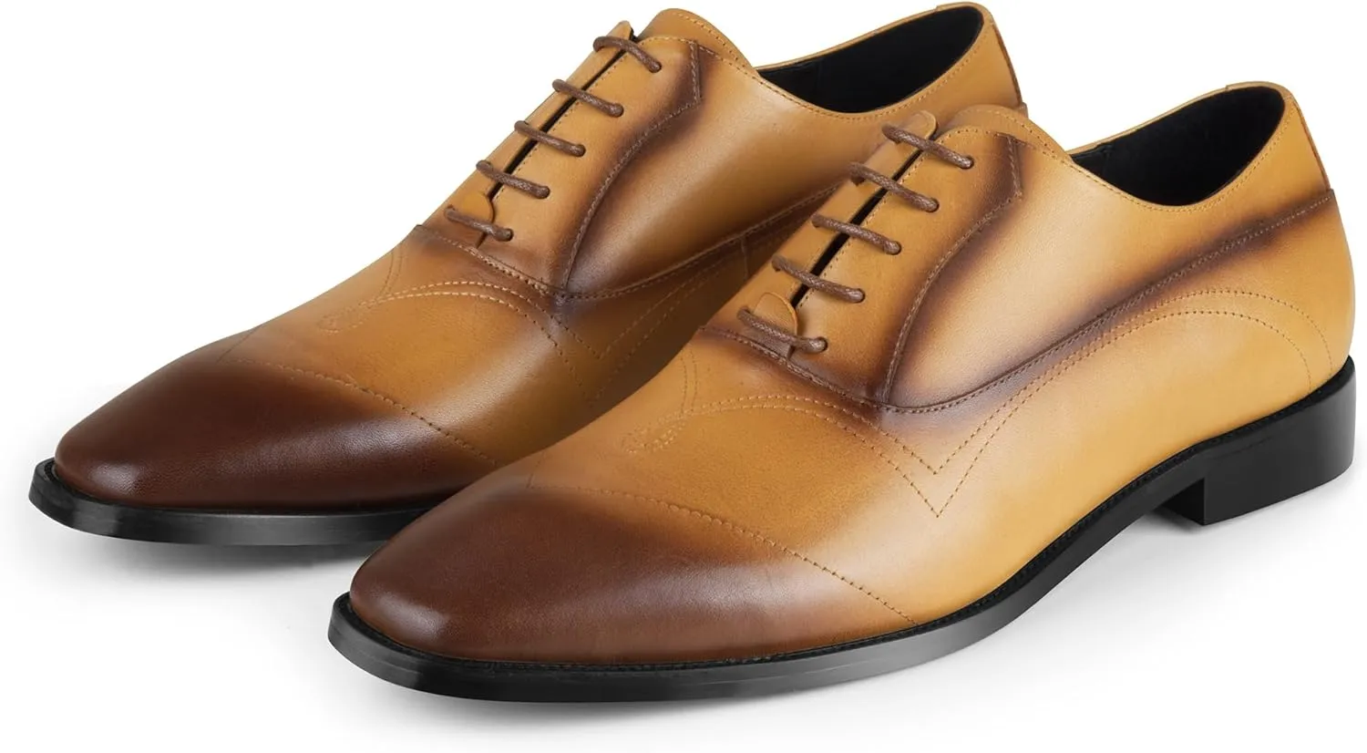 Mens Oxford Leather Shoes, Lightweight and Breathable Dress Shoes for Men