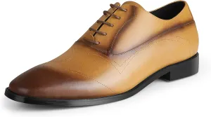 Mens Oxford Leather Shoes, Lightweight and Breathable Dress Shoes for Men