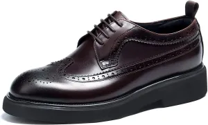 Men's Oxfords Formal Dress Wingtip Brogue Classic Lace-up Derby Genuine Leather Fashion Comfortable Shoes Buinsess Casual Prom Wedding Tuxedo Shoes for Men