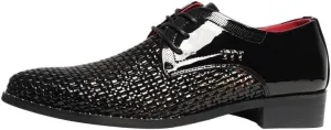 Men's Shiny Patent Leather Dress Shoes Comfort Business Casual High Gloss Derby Shoes Height Increasing Non-Slip Softsole Walking Oxford Shoes