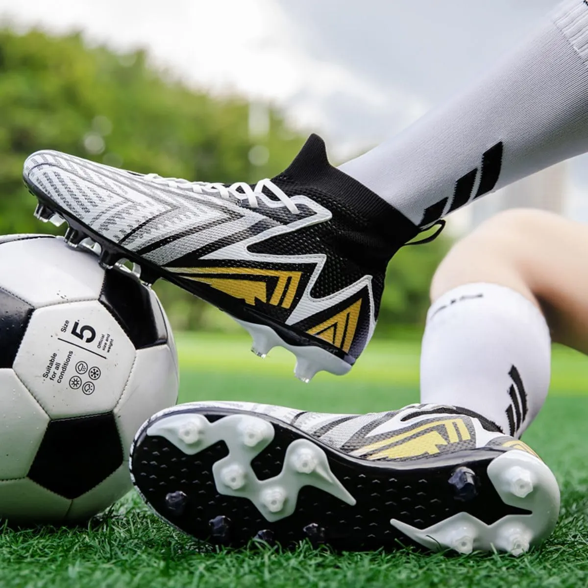 Men's Soccer Cleats Turf AG Shoes Boys Indoor Outdoor Footall Sneaker Youth Ankle Boots for Kids
