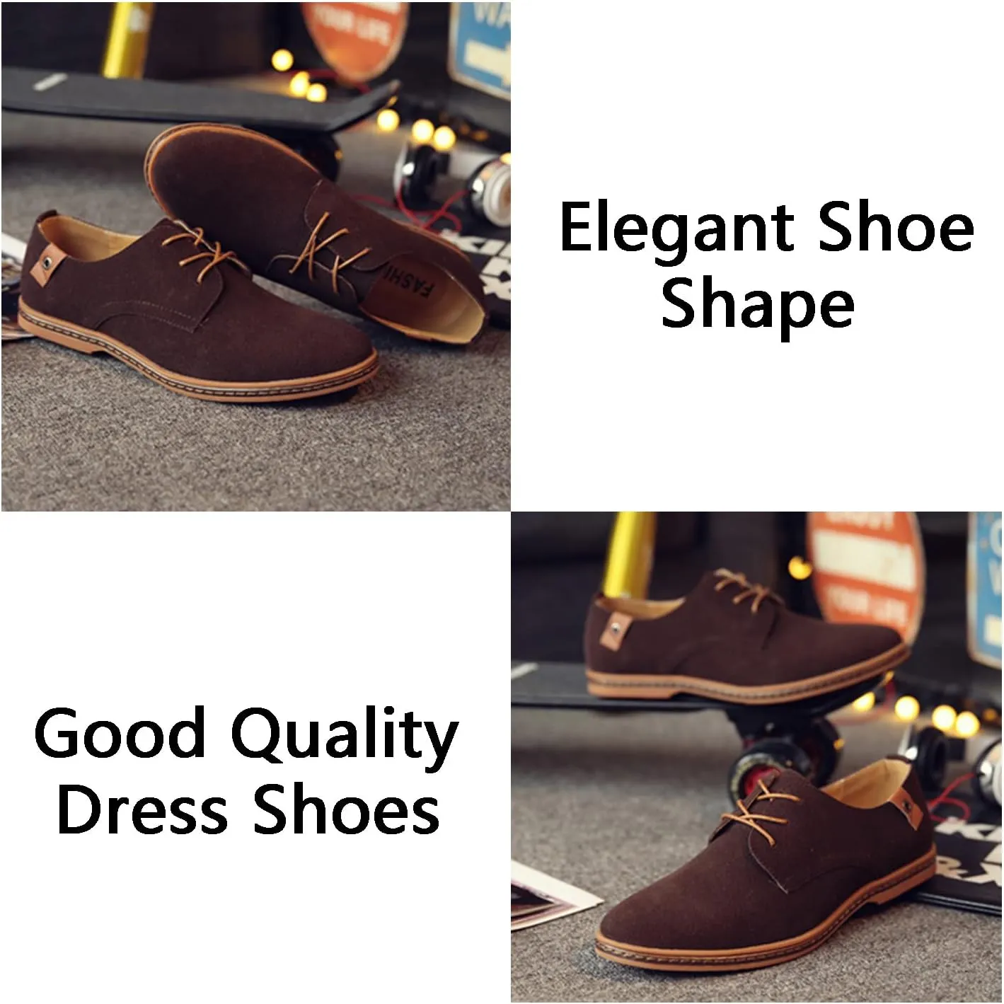 Men's Suede Lace Up Oxfords Orthopedic Leather Shoes,Dress Business Casual Shoes Luxury Work Office Soft Sole Derby Shoes