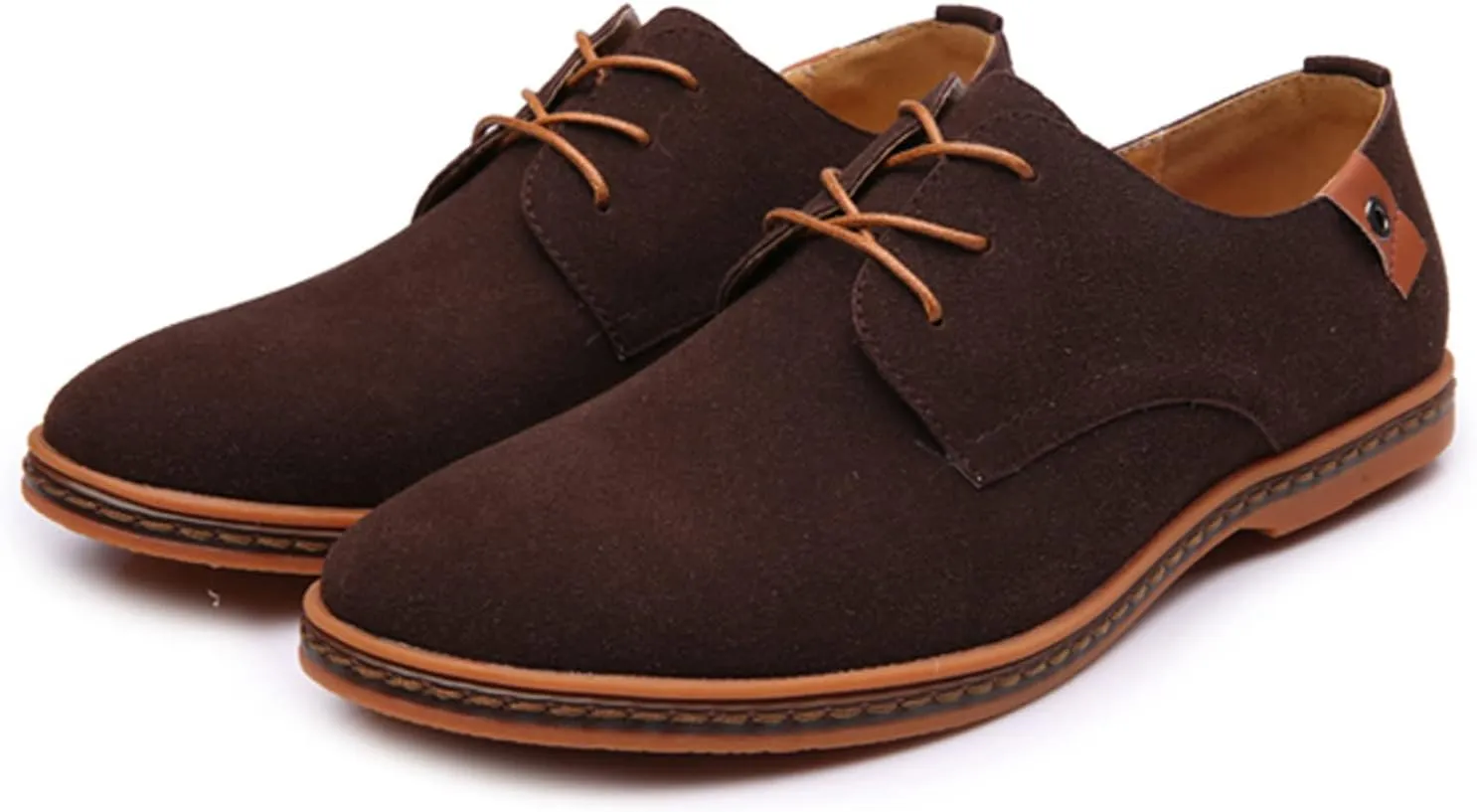 Men's Suede Lace Up Oxfords Orthopedic Leather Shoes,Dress Business Casual Shoes Luxury Work Office Soft Sole Derby Shoes