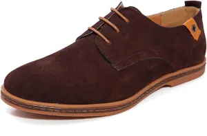Men's Suede Lace Up Oxfords Orthopedic Leather Shoes,Dress Business Casual Shoes Luxury Work Office Soft Sole Derby Shoes