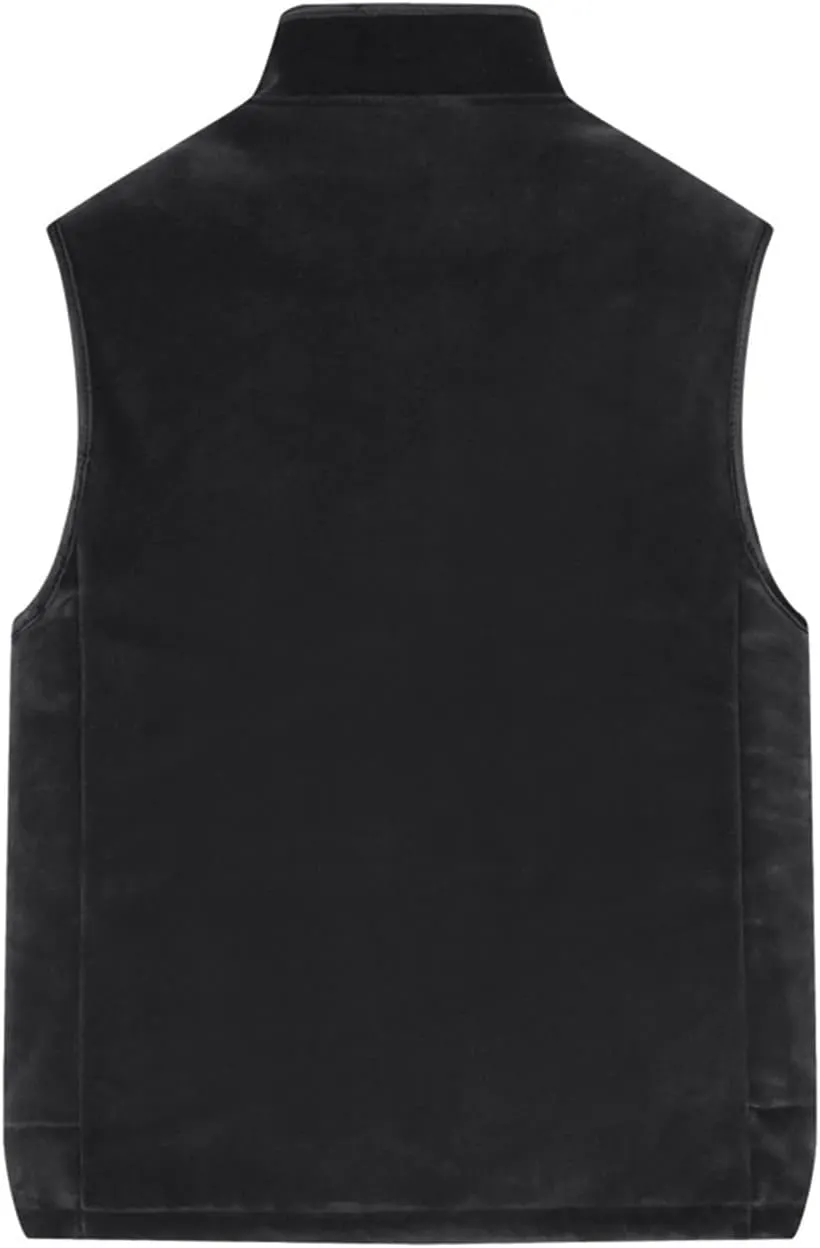 Men's Thicken Winter Vest,Lightweight Fleece Vest Outwear Sherpa Lined Full Zip Sleeveless Jacket Coats with Pocket