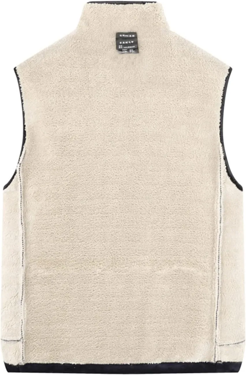 Men's Thicken Winter Vest,Lightweight Fleece Vest Outwear Sherpa Lined Full Zip Sleeveless Jacket Coats with Pocket