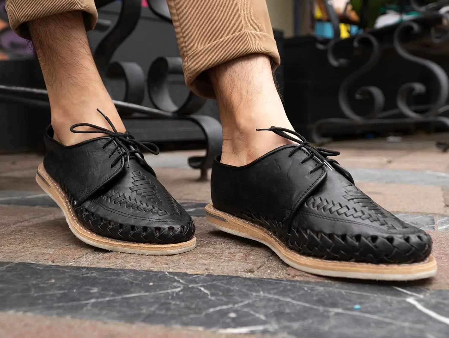 Mexico en la Piel: Handcrafted Men's Genuine Leather Lace-Up Huarache Sandals Shoes - Versatile & Durable