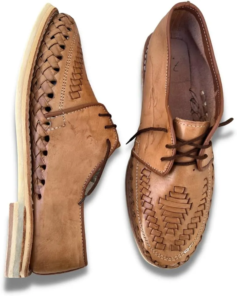 Mexico en la Piel: Handcrafted Men's Genuine Leather Lace-Up Huarache Sandals Shoes - Versatile & Durable