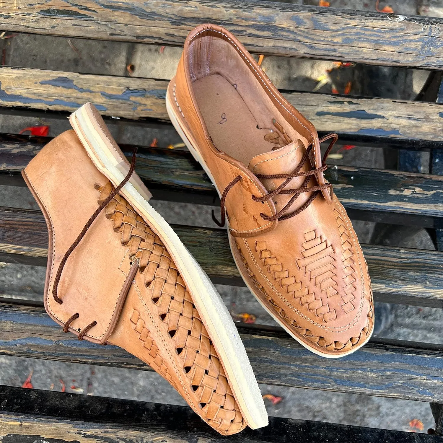 Mexico en la Piel: Handcrafted Men's Genuine Leather Lace-Up Huarache Sandals Shoes - Versatile & Durable