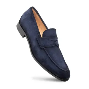 Mezlan Caro 21312 Navy Genuine Suede Penny Loafers