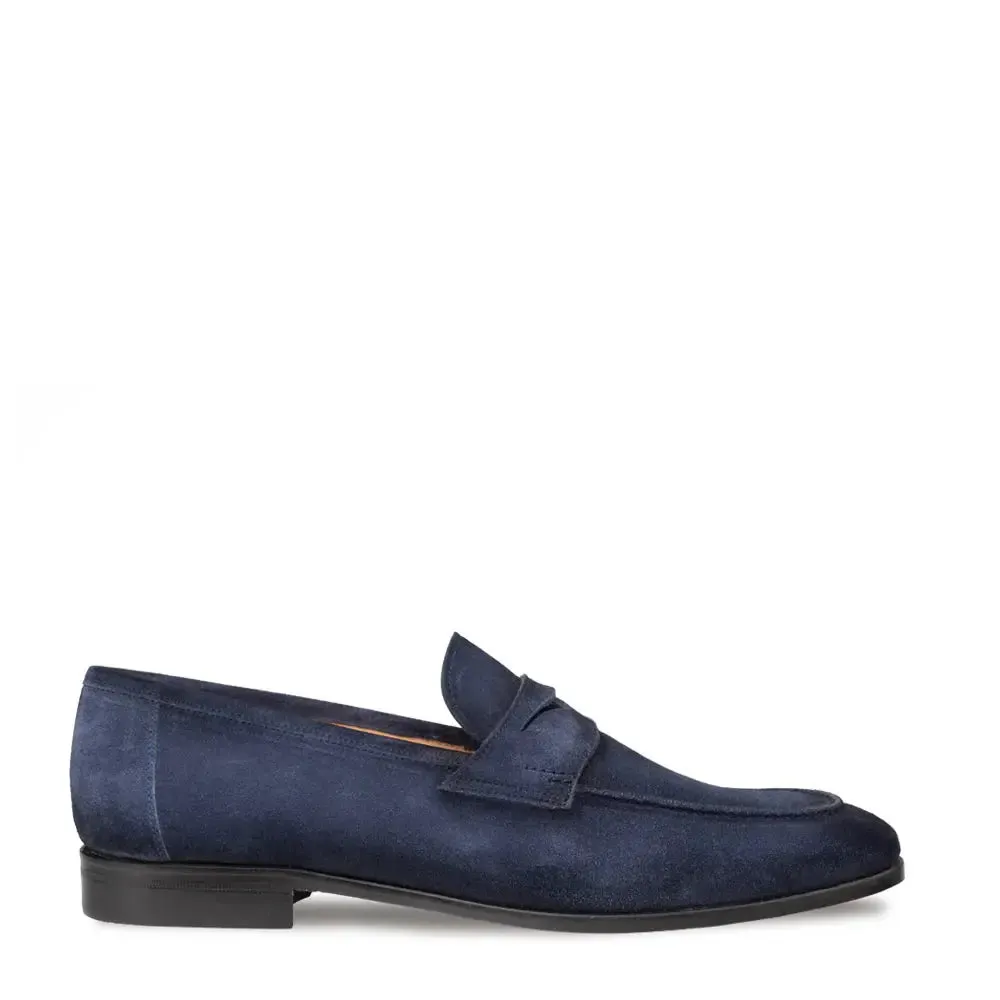 Mezlan Caro 21312 Navy Genuine Suede Penny Loafers