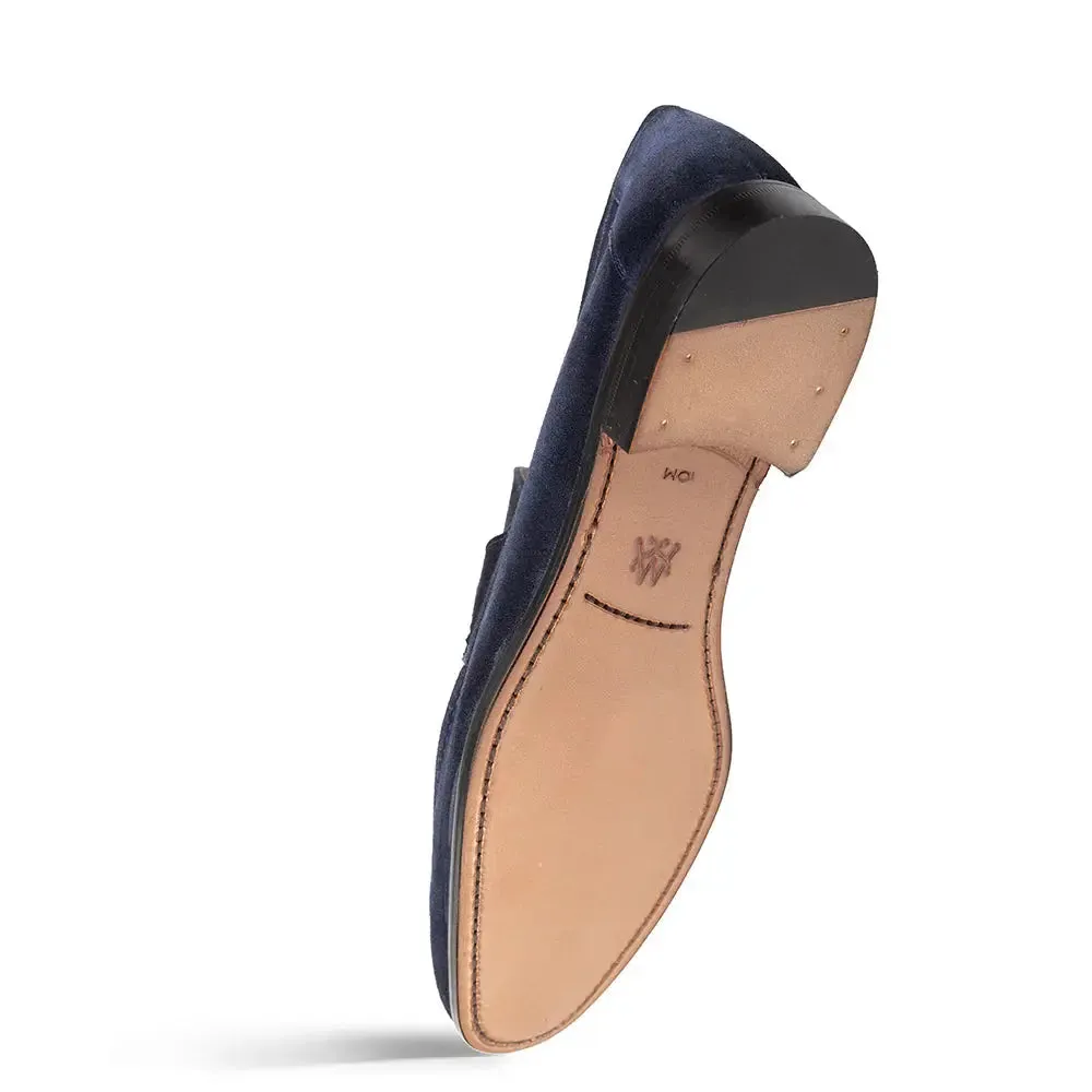 Mezlan Caro 21312 Navy Genuine Suede Penny Loafers