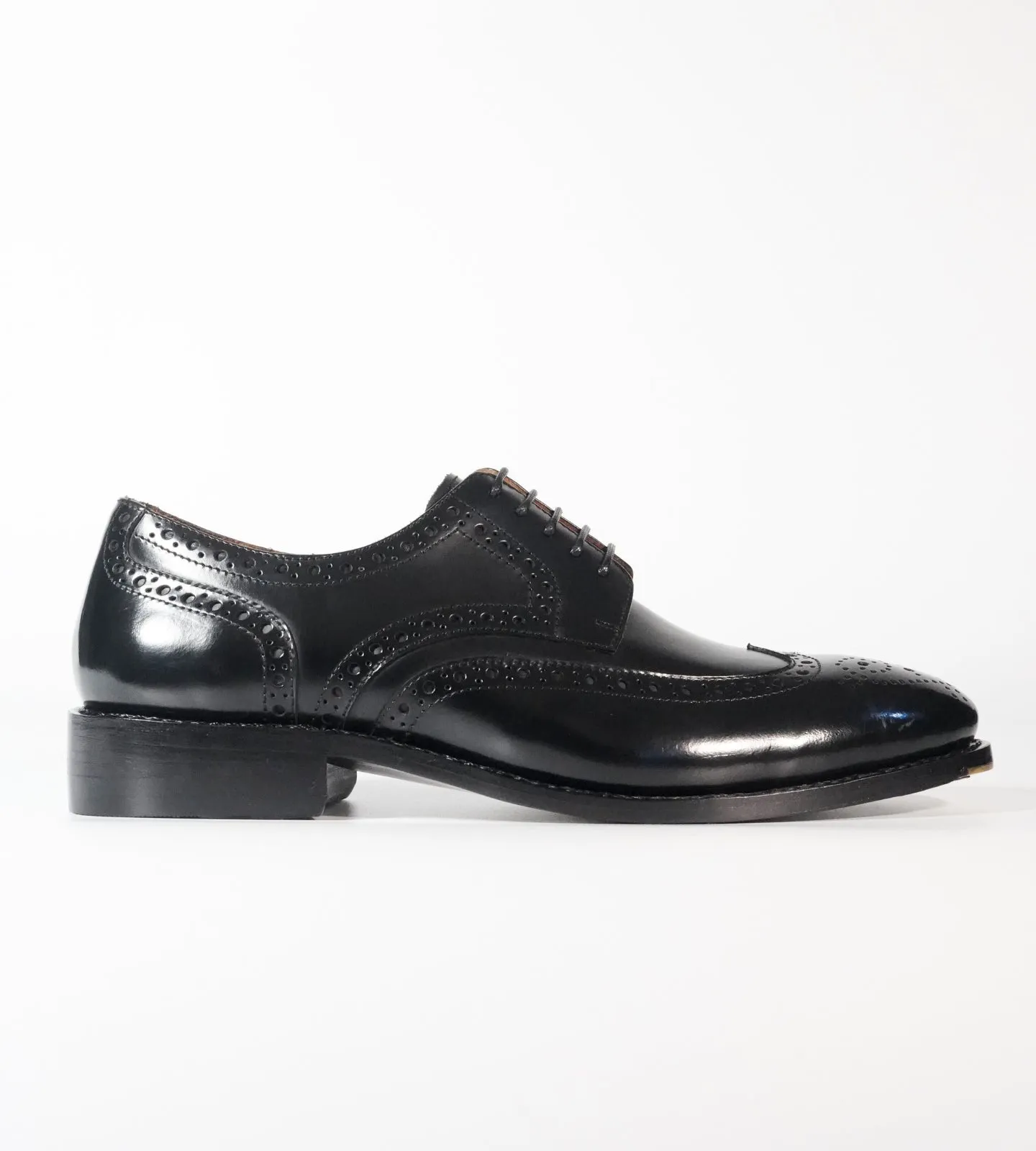 Michigan Black Full Grain Wingtip Derby Brogues