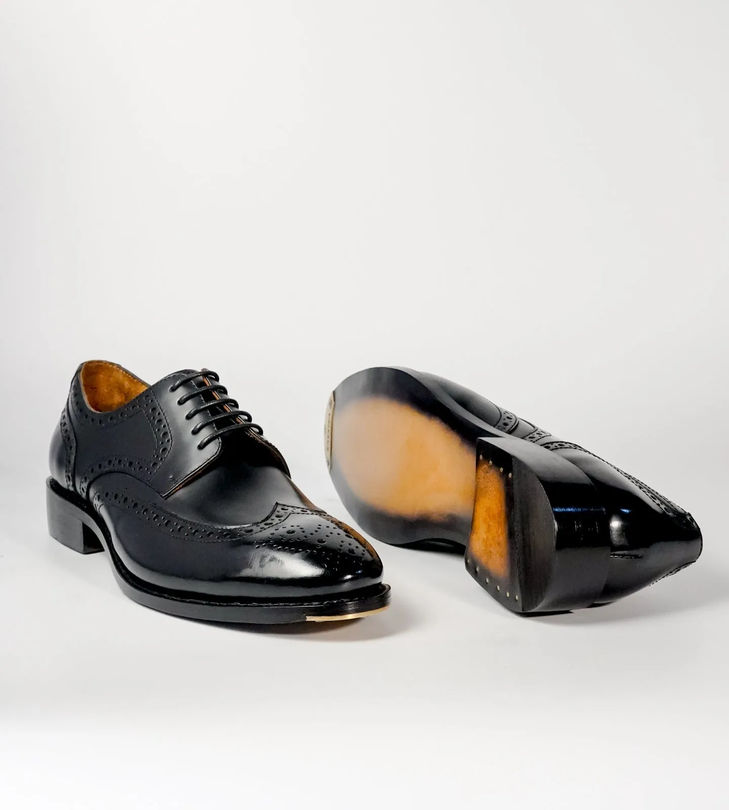 Michigan Black Full Grain Wingtip Derby Brogues