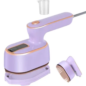 Mini Steam Iron for Clothes, Travel Steamer for Clothes Portable Steamer Travel Iron, Micro Steam Iron Mini Handheld Steamer Support Dry And Wet Ironing for Home Travel (Purple)