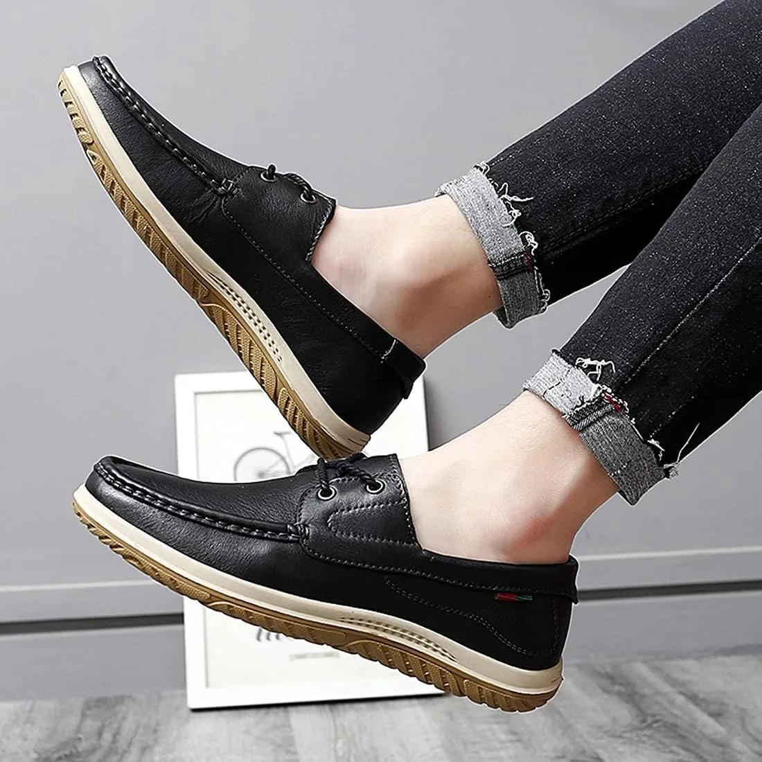 Minishion Mens Casual Lace up Shoes Soft Sole Walking Derby Shoes 8009#