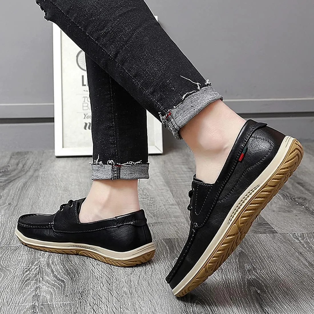 Minishion Mens Casual Lace up Shoes Soft Sole Walking Derby Shoes 8009#