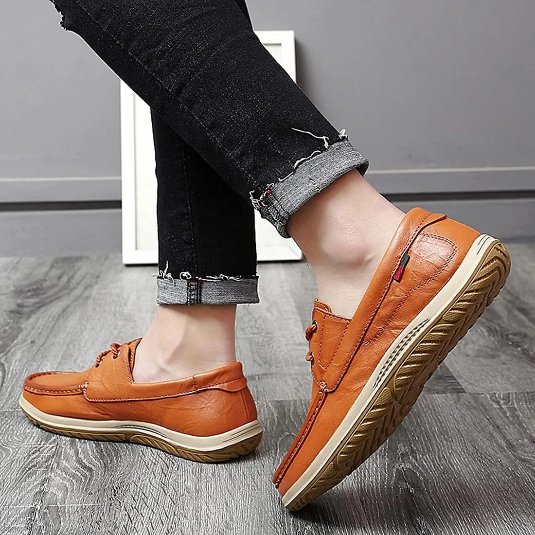 Minishion Mens Casual Lace up Shoes Soft Sole Walking Derby Shoes 8009#