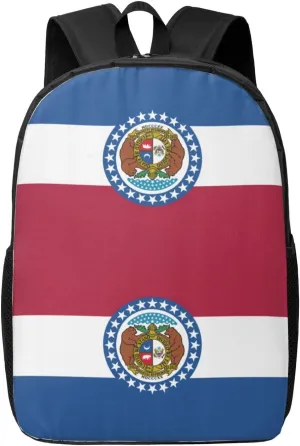 Missouri State Flag Print Perfect Personal Item Travel Bag-Unisex Travel Backpack Carry On Flight Approved-Laptop Backpack