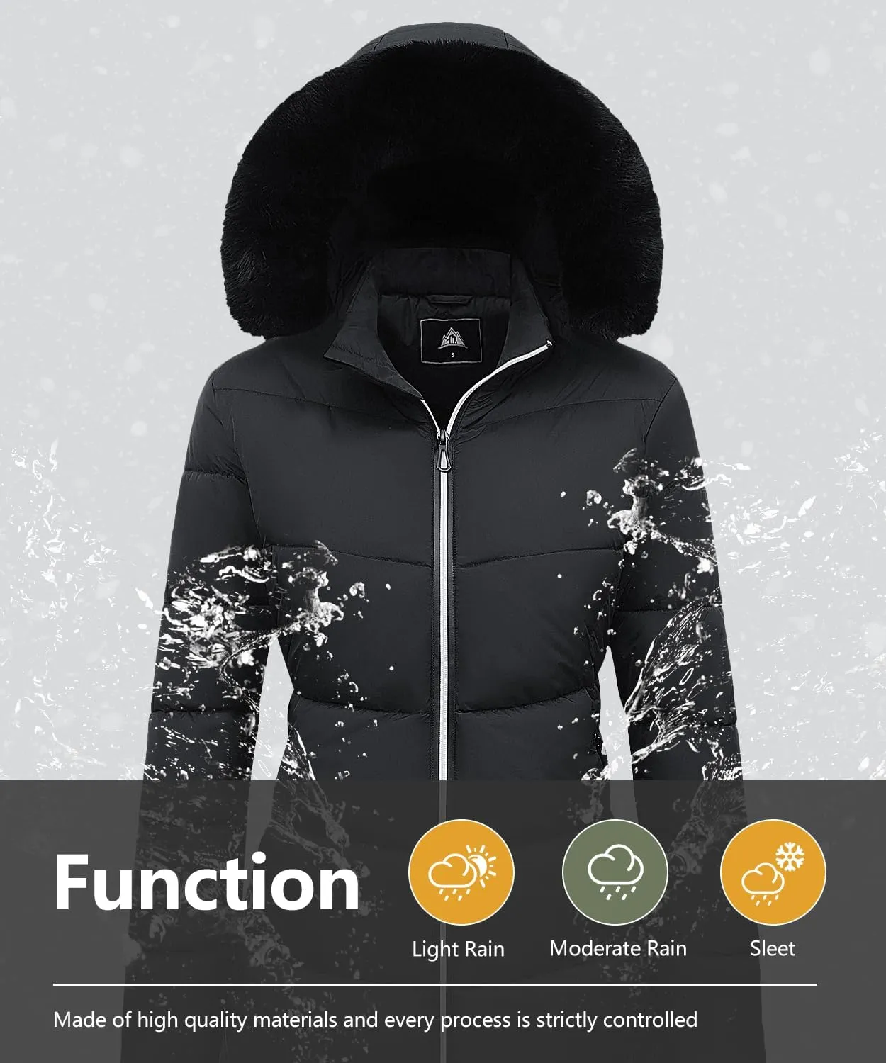 MOERDENG Women's Winter Windproof Warm Down Coats Waterproof Thicken Hooded fashions Puffer Jacket