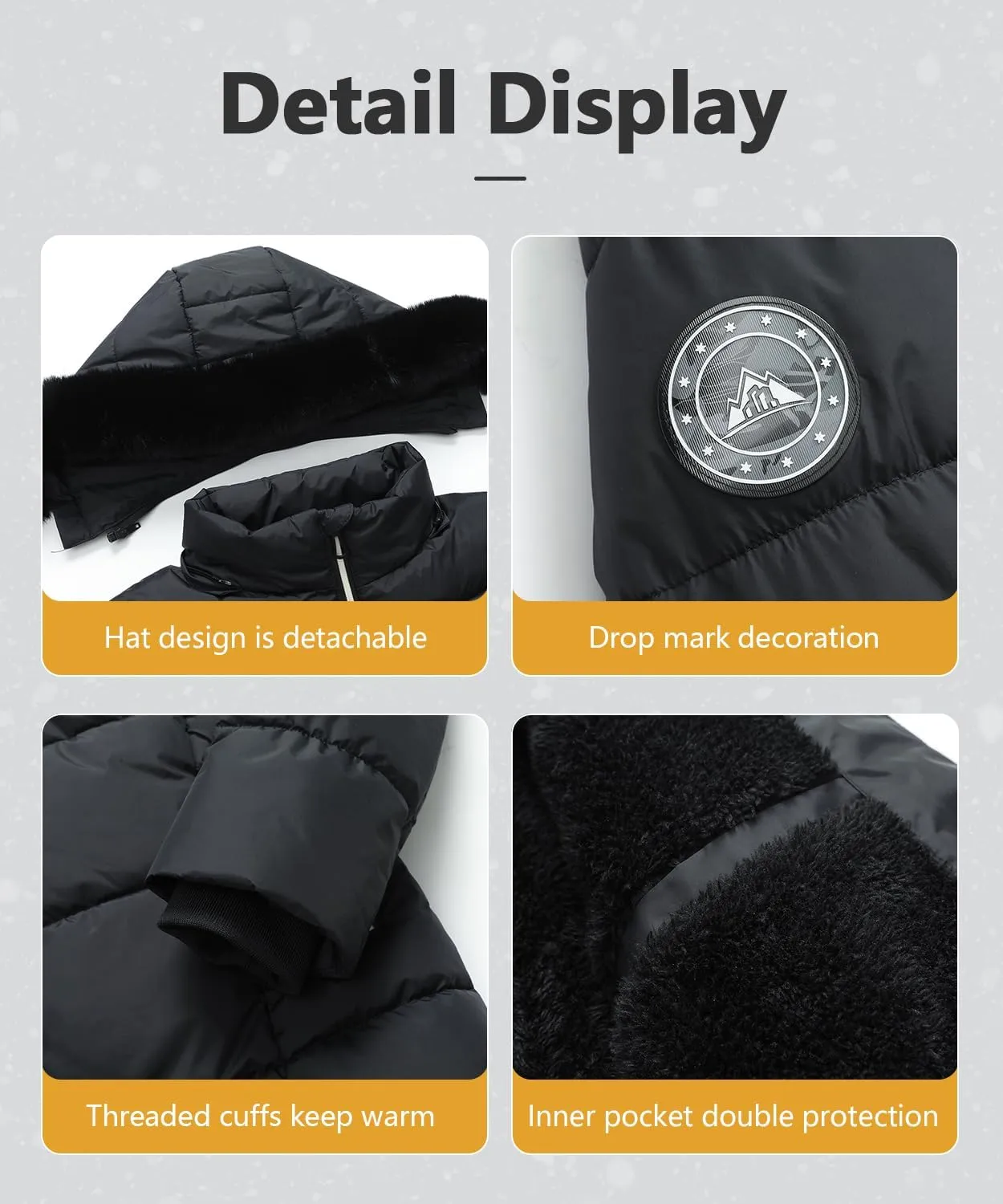 MOERDENG Women's Winter Windproof Warm Down Coats Waterproof Thicken Hooded fashions Puffer Jacket