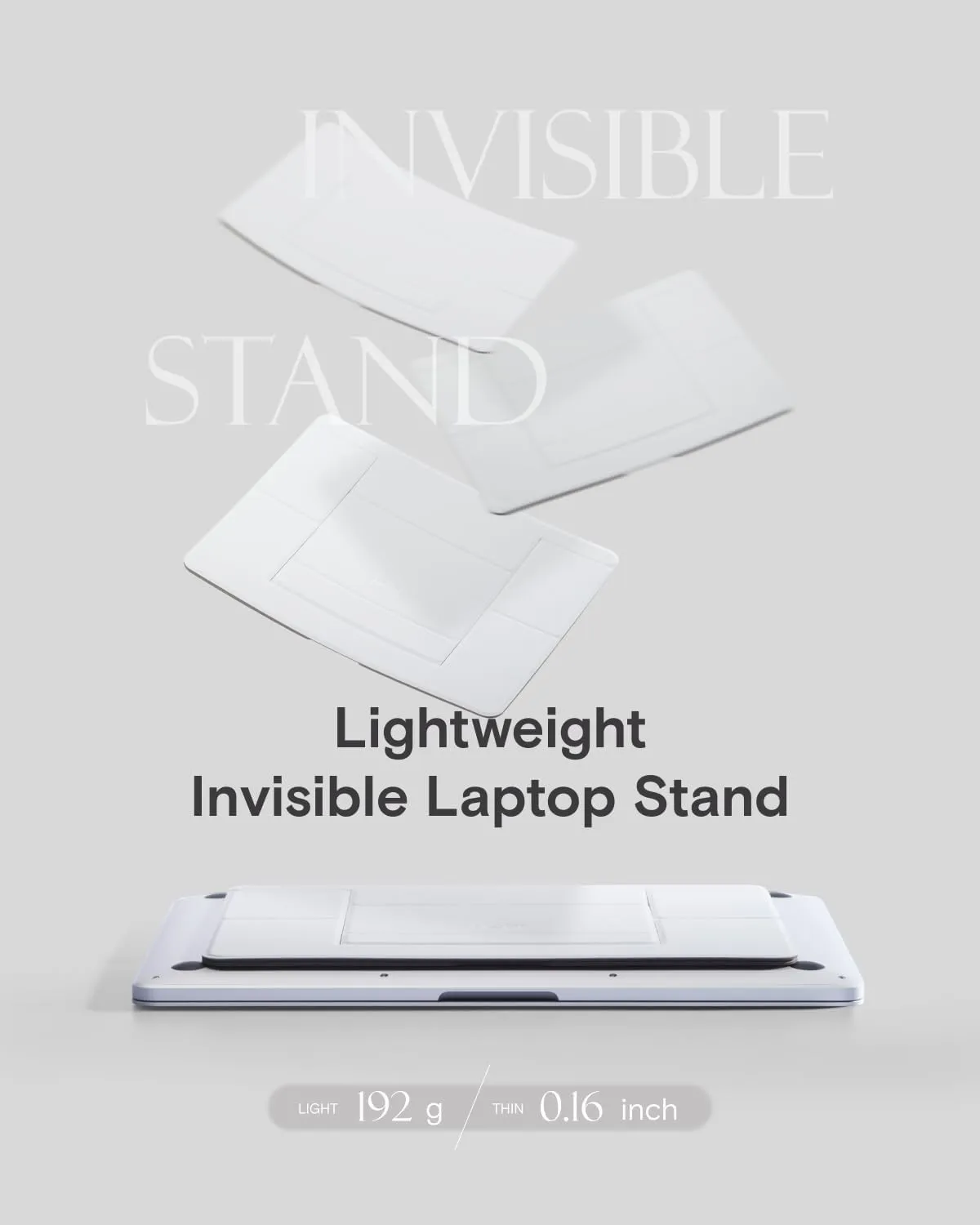 MOFT Invisible Laptop Stand for Desk, Stick-Free Tablet and Computer Stand with Dual-Angle, Foldable&Portable Laptop Riser Holder, Fits 7-11" Tablets&11-14" Laptops, Jet Black (Non-Adhesive Version)