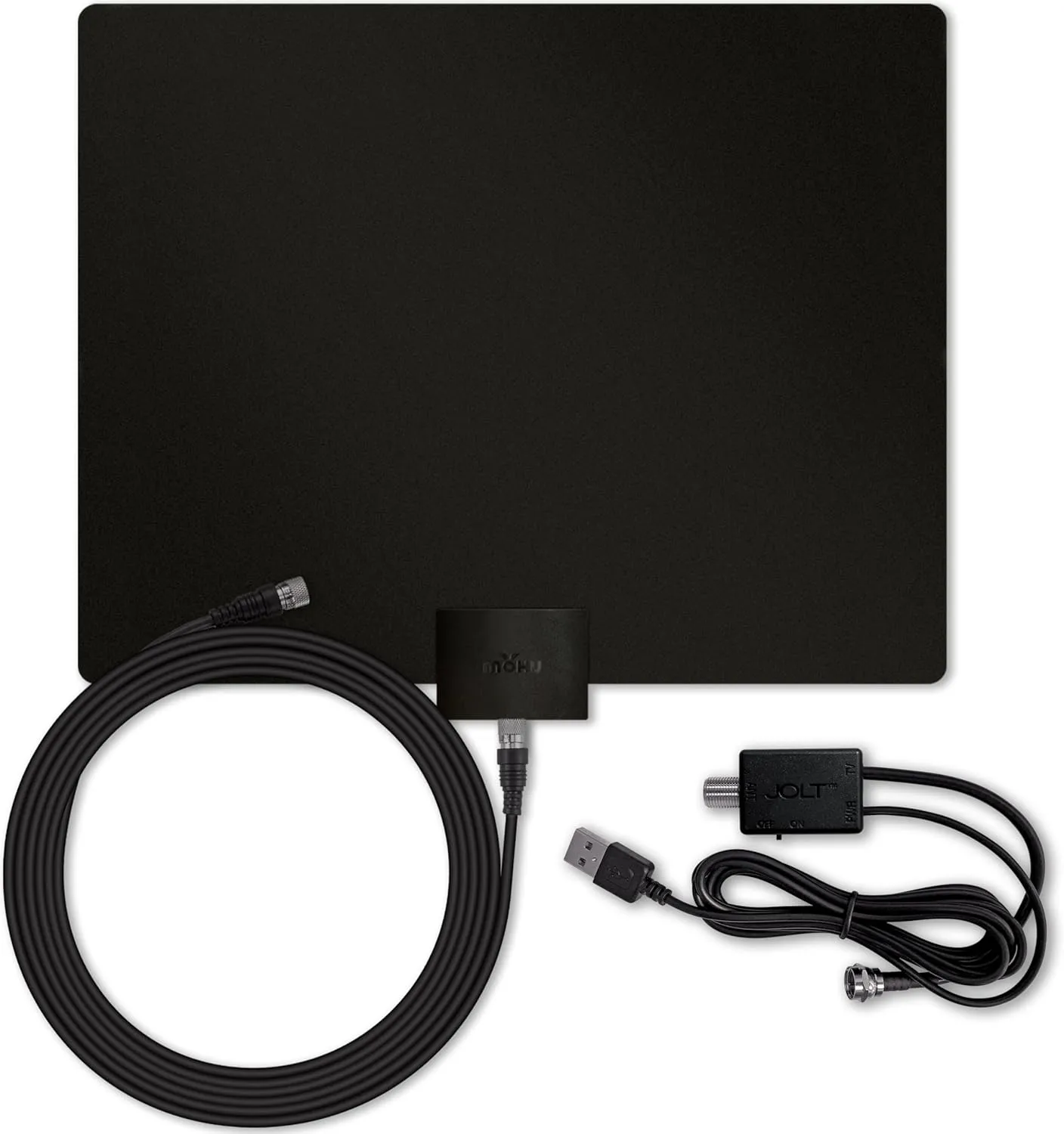 Mohu Leaf 50 Original Paper-Thin Indoor TV Antenna, UHF VHF, 60-Mile Range, Multi-Directional, 4K 8K UHD NEXTGEN TV - w/ 12 ft. Cable, Jolt Switch