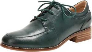 Mona flying Womens Handmade Dress Oxfords Derby Comfortable Lace up Leather Flat Office Work Shoes for Ladies
