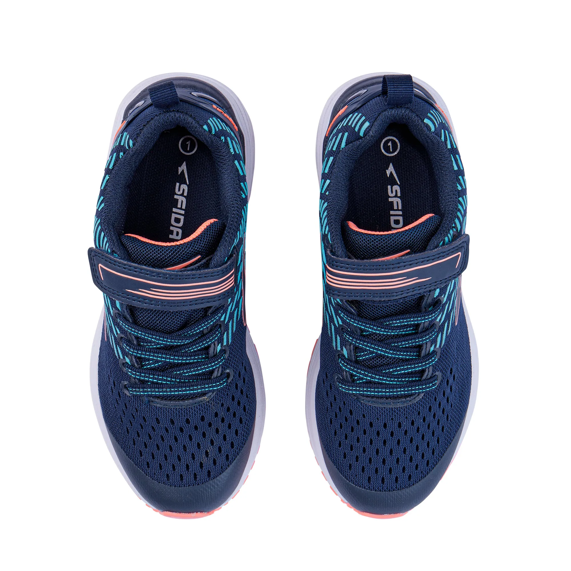 Monsoon Girls Navy V-strap Runner Navy-Mint/Coral