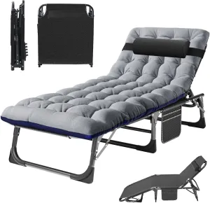 MOPHOTO Folding Bed with Mattress, Portable Foldable Adult Bed Frame for Guest, Fold up Bed Cot for Indoor Outdoor Travel Camp Vacation
